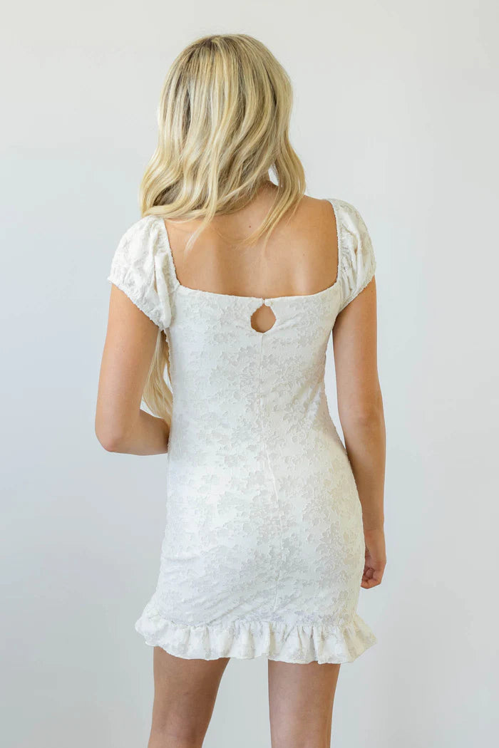 Textured Floral Mini Dress